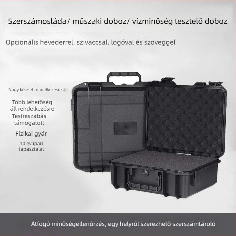 Műanyag vízálló szerszámtartó doboz mágneses zárással, zárt biztonsági doboz vízminőség-ellenőrzésre, testre szabható