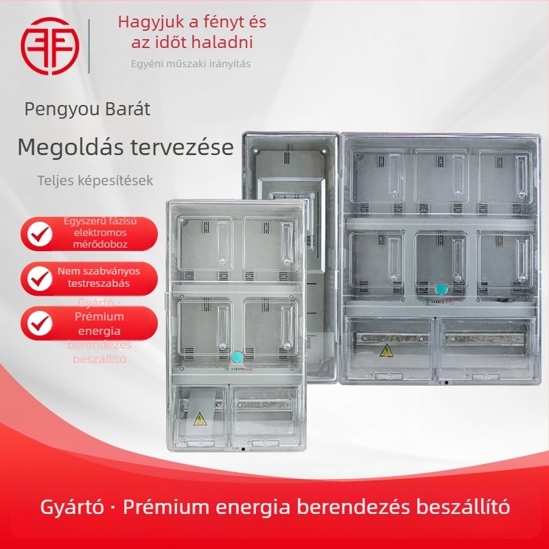 Egypontos mérődoboz, felületre szerelt, ház hideg hengerelt acélból, elektromos energia mérődoboz sor