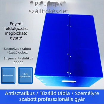 PP műanyag tároló dobozok, vízállóak és nagy erősségűek; belső méret és teherbírás testreszabható; 99% tiszta anyag; falvastagság 2–12 mm; logónyomtatás elérhető