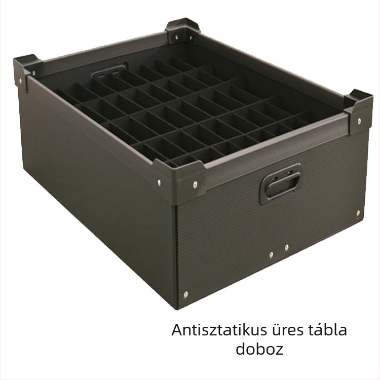 Antisztatikus üreges paneles keretdoboz, PP anyag, falvastagság 2–12 mm, teherbírás 30 kg, lélegző, vízálló és könnyű, testreszabható logisztikai csomagoláshoz