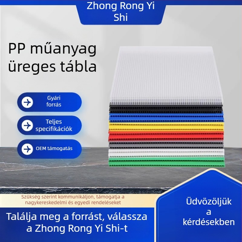 PP antistatikus összecsukható tárolódoboz fedéllel, műanyag cellás szerkezettel