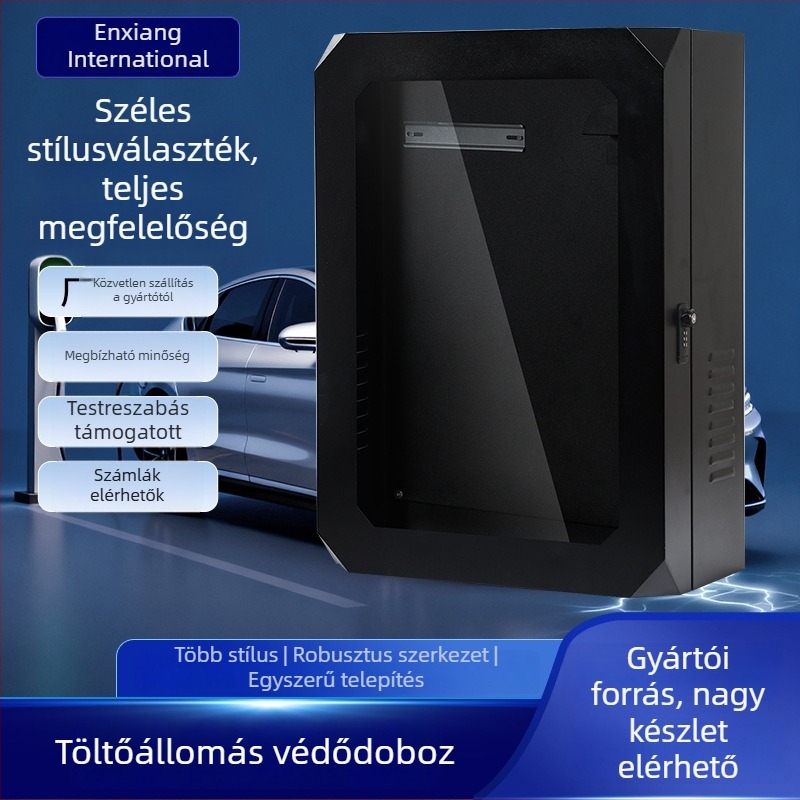 Kültéri töltőoszlop védődoboz, vas burkolat, falra szerelhető, Enxiang sorozat