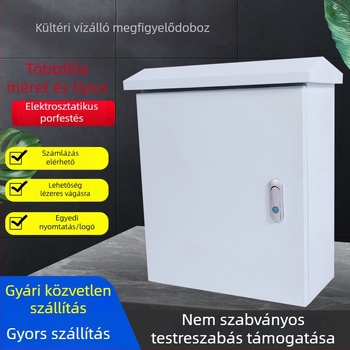 Kültéri megfigyelő elosztódoboz, IP30 vízálló, ház hidegen hengerelt acélból, függő rúdhoz szerelve, 1 sor, 1 áramkör