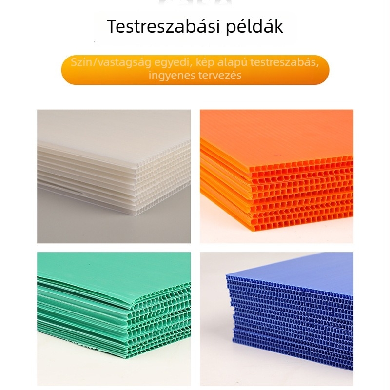Antisztatikus üreges tábla szállító doboz, vízálló és nedvességálló kivitel, PP műanyag, falvastagság és belső/külső méretek testre szabható.