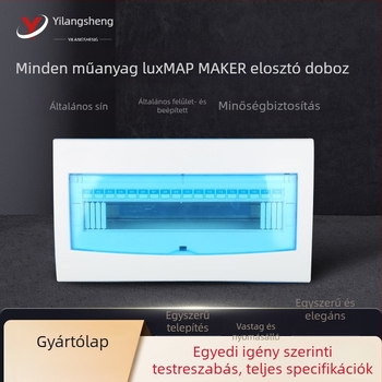 Háztartási teljesen műanyag elosztó doboz, 2–16 áramkörrel, alacsony feszültség, vízálló, tűzálló