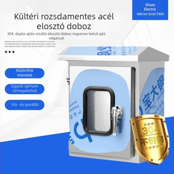 304 rozsdamentes acél kültéri elosztó doboz, vízálló, dupla ajtó, monitorozó műszer-energia és berendezés-vezérlő doboz