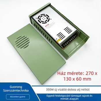 350W kültéri esőálló ház Mingwei LRS/NES tápegységhez, csavaros szerelés, vas burkolat
