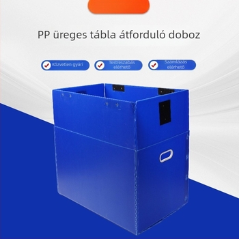 PP üreges panelből készült, nagy kapacitású, vízálló és nedvességálló Velcro-záras fordító/hordozó doboz, összecsukható tároló doboz, kalcium-plasztikus doboz