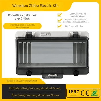 Biztosítóablak fedél, vízálló IP67, 8 hurkás kialakítás, spriccálló, zárható, PC ház