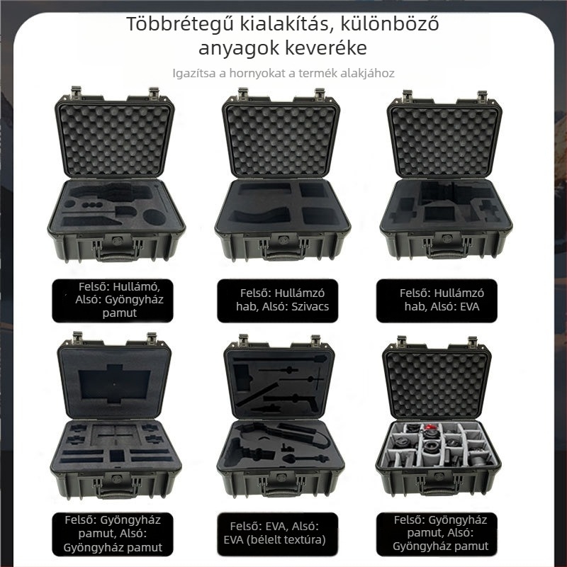 Szállítható polipropilén szerszámtároló doboz ütésálló és vízálló kialakítással hardveres eszközök tárolásához