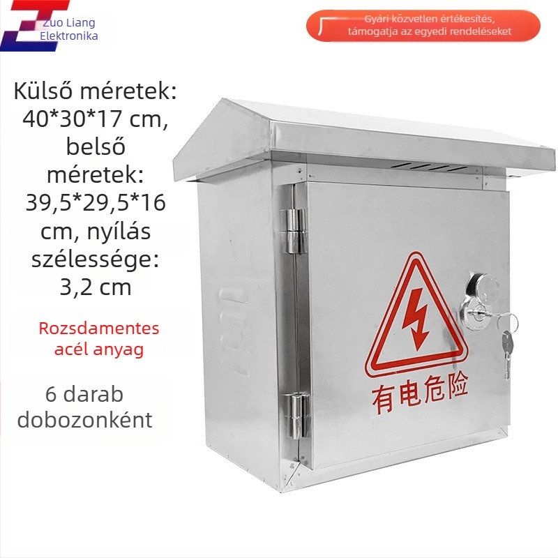 Rozsdamentes acél kültéri falra szerelhető megfigyelő- és elosztó doboz, vízálló
