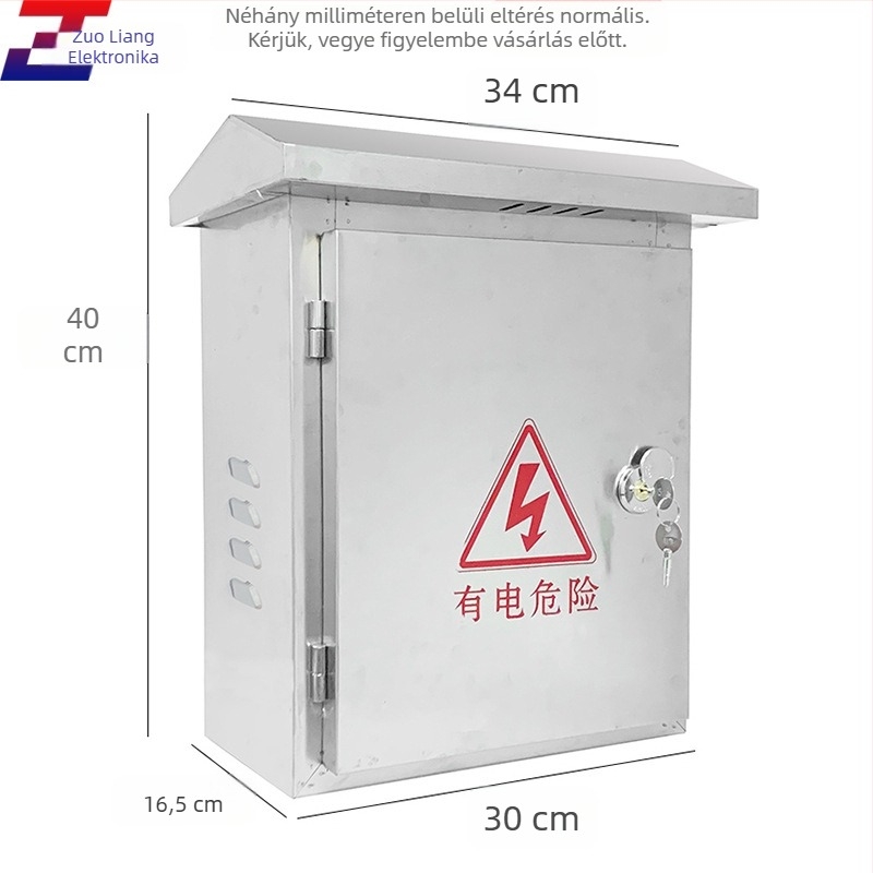 Rozsdamentes acél kültéri falra szerelhető megfigyelő- és elosztó doboz, vízálló