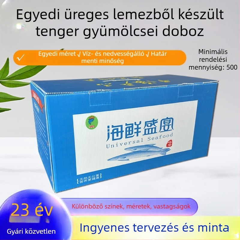 Tengeri ételek csomagoló doboza, vízálló és frissesség megőrzése, környezetbarát műanyag szállító doboz, nyomtatott ajándékdoboz