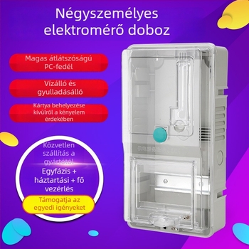 Egyfázisú mérődoboz, IP20, 63A, 330x175x100 mm, ABS ház PC fedéllel