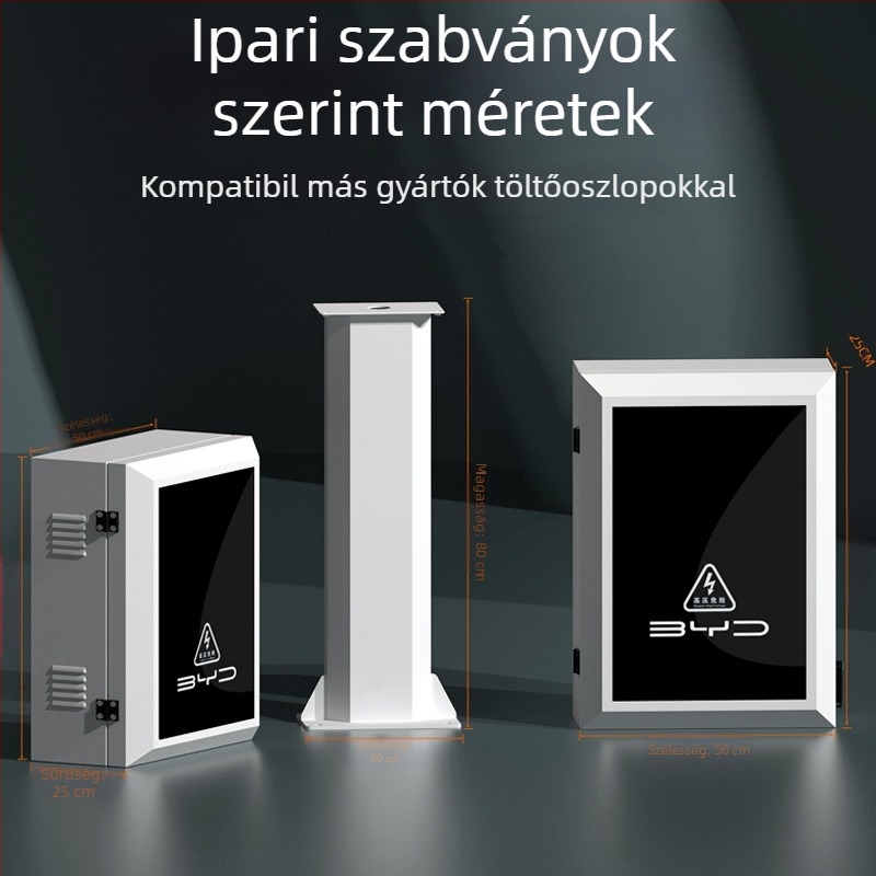 BYD és Tesla töltőoszlopok védődoboz — kültéri vízálló burkolat állvánnyal (Márka: Scientific Innovation)