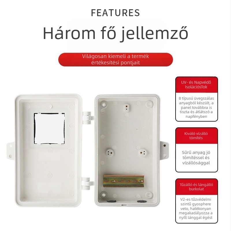 Üvegszálas mérődoboz, felületre szerelve, IP55, 6-utas, névleges áram 20 A, rövidzárlati áram 60 A