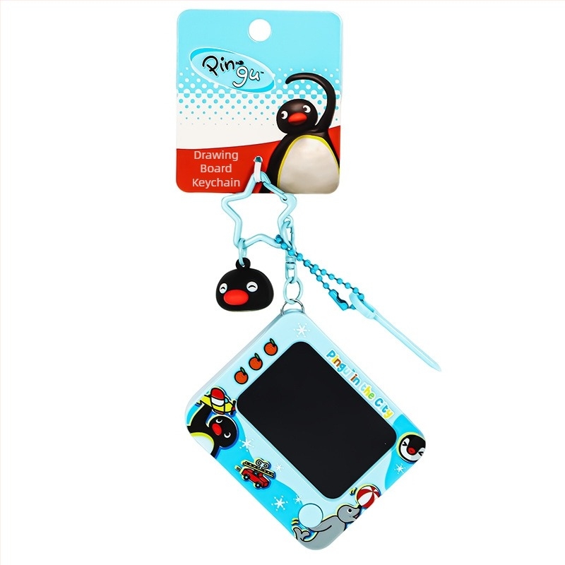 Kulcstartó Pingu grafiti rajz táblával (PVC; stílus: rajzfilm; IP név: Pingu; IP jóváhagyás: anime játékok)