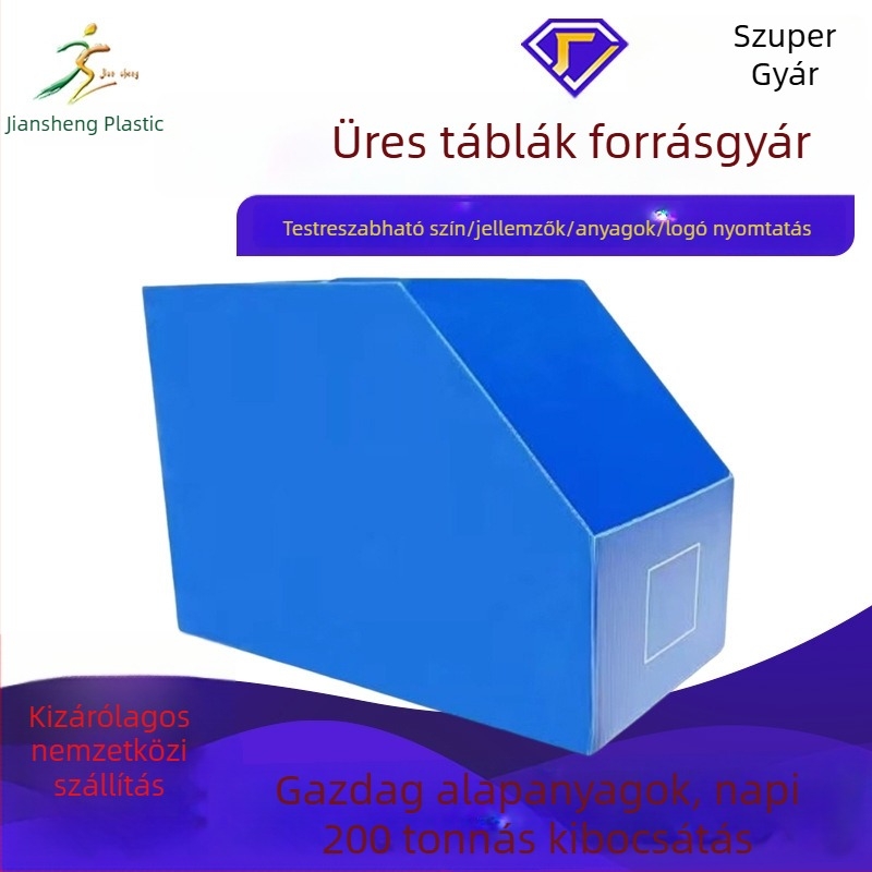 PP üreges panel tárolódoboz, vízálló és nedvességálló, összecsukható kialakítású, ferde nyílású