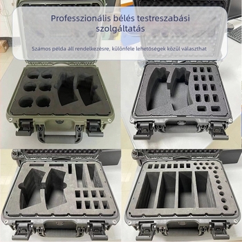 Harci zöld PP hordozható védődoboz lőszerek és kommunikációs eszközök tárolására, vízálló, porálló és robbanásbiztos