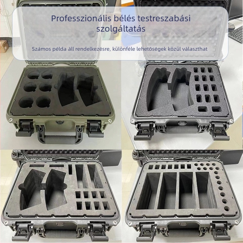 Harci zöld PP hordozható védődoboz lőszerek és kommunikációs eszközök tárolására, vízálló, porálló és robbanásbiztos