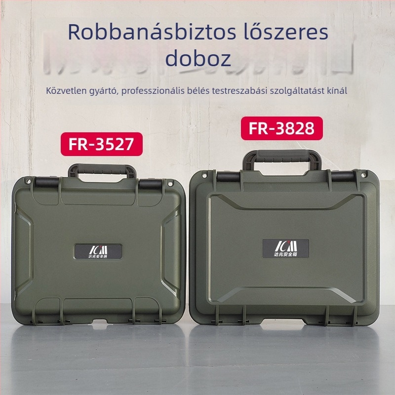 Harci zöld PP hordozható védődoboz lőszerek és kommunikációs eszközök tárolására, vízálló, porálló és robbanásbiztos