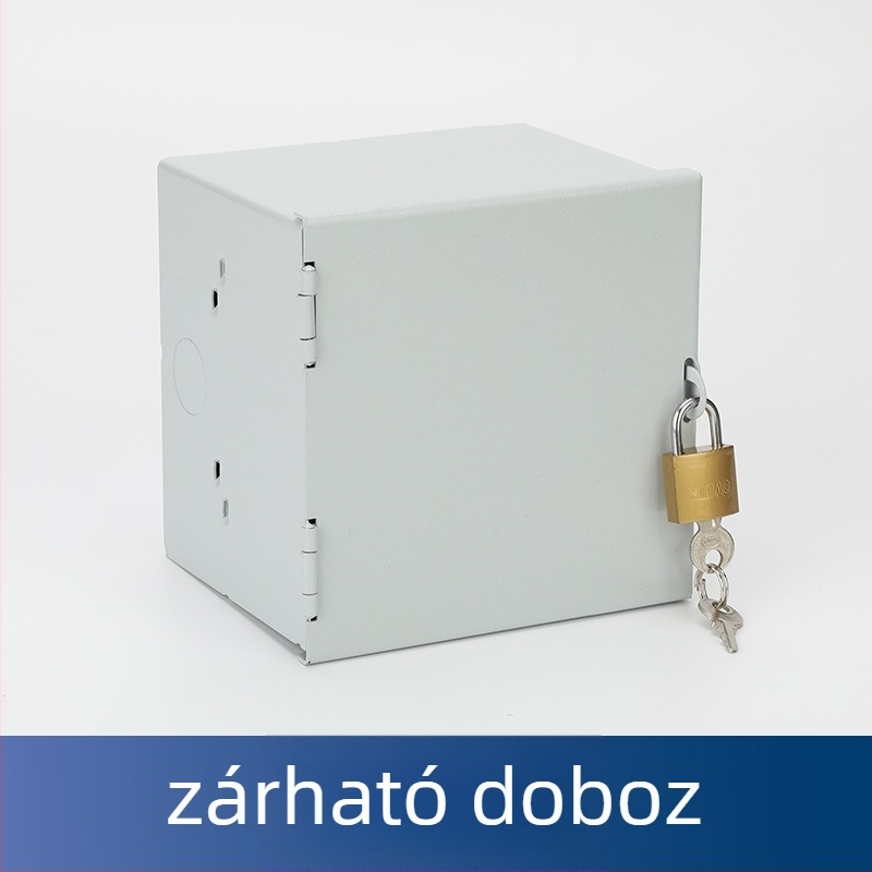 Kültéri elektromos autó töltődoboz vas burkolattal, IP45, felületre szerelhető, 10A, lopás elleni védelem