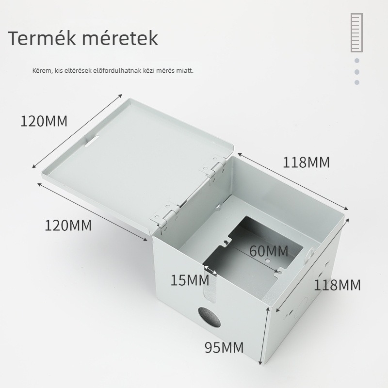 Kültéri elektromos autó töltődoboz vas burkolattal, IP45, felületre szerelhető, 10A, lopás elleni védelem