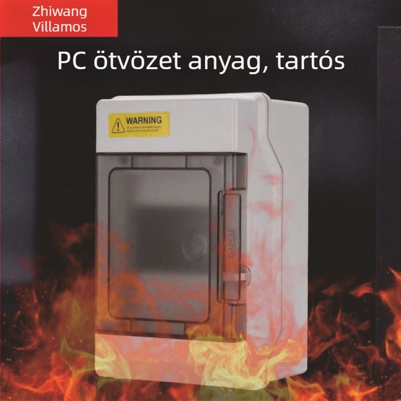 Vezetékelosztó doboz, kültéri IP65 vízálló, ABS burkolat PC fedéllel, falra szerelhető, 4/6/9/12/15/18/24/36 áramkör, CE tanúsítvány