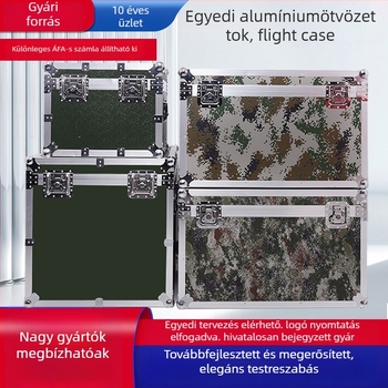 Alumínium ötvözetű flight case berendezésekhez és eszközökhöz, kábel-tároló, ütésálló és vízálló