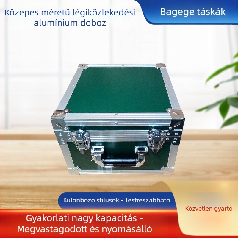 Alumínium ötvözetű flight case, hordozható berendezés-tok, 50 kg teherbírás, ütés- és vízálló, orvosi és laboratóriumi eszközökhöz