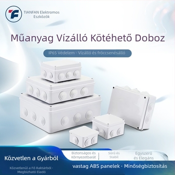Vízálló elosztó doboz, IP65, ABS ház, 6 kapcsolók, 63A (beltéri és kültéri szerelés)