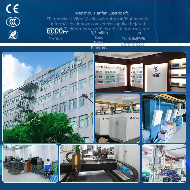 Vízálló elosztó doboz, IP65, ABS ház, 6 kapcsolók, 63A (beltéri és kültéri szerelés)