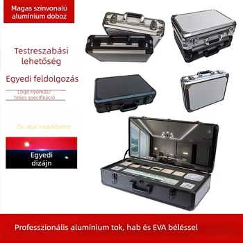 Alumínium ötvözetű repülőtáska eszközökhöz, görgős szállításhoz, vízálló, ütésálló, kamuflált felület