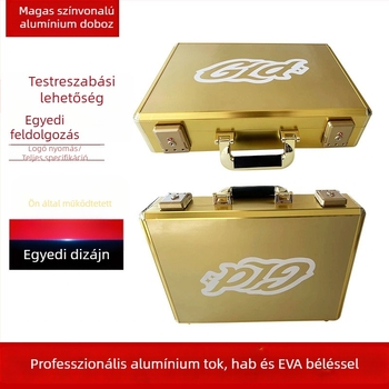 Alumínium ötvözetű repülőtáska eszközökhöz, görgős szállításhoz, vízálló, ütésálló, kamuflált felület