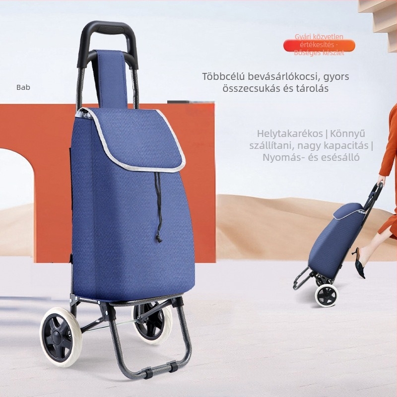 Összecsukható kétkerekű bevásárlókocsi mozgatható dizájnnal és logótestreszabással