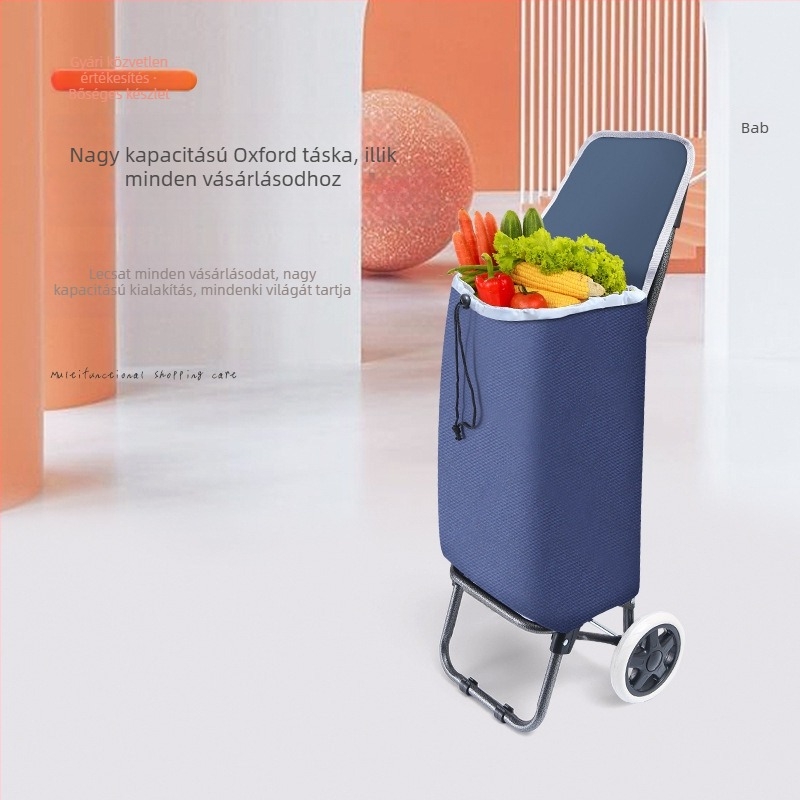 Összecsukható kétkerekű bevásárlókocsi mozgatható dizájnnal és logótestreszabással