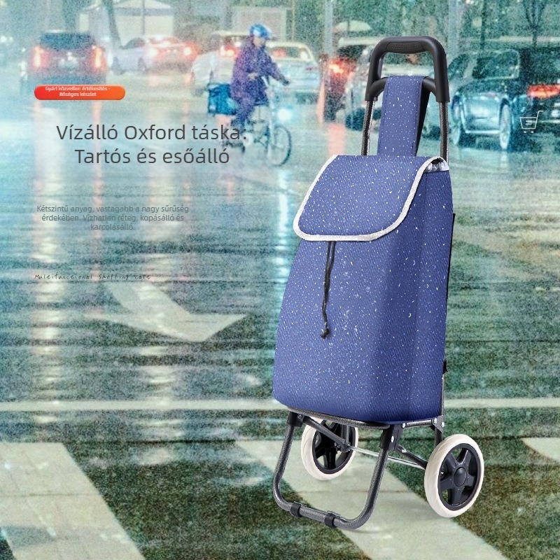 Összecsukható kétkerekű bevásárlókocsi mozgatható dizájnnal és logótestreszabással