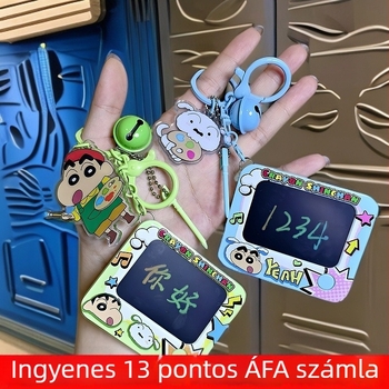 Kulcstartó, mini elektronikus rajztábla graffiti íráshoz, kompakt jegyzettábla táskákhoz és autókhoz, női kiegészítő