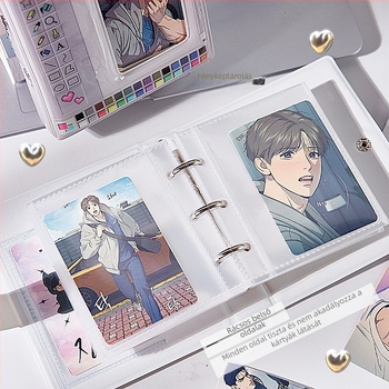 Fotó kártyaalbum – retro számítógépes felület, anime sztár dizájn, szétválasztható lapokkal