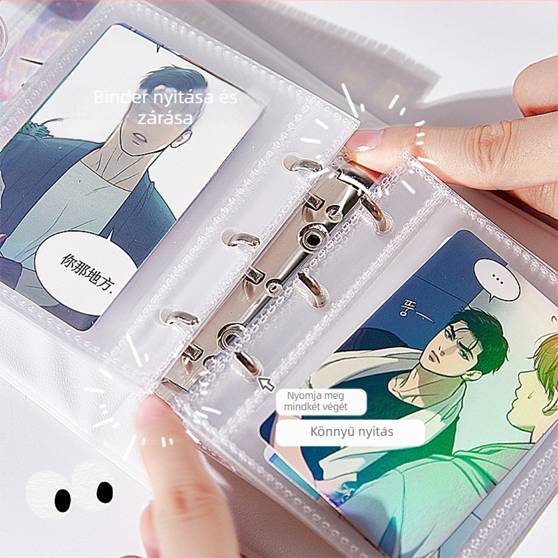 Fotó kártyaalbum – retro számítógépes felület, anime sztár dizájn, szétválasztható lapokkal