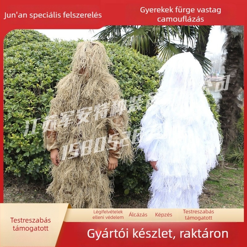 Ghillie álcázó overál, gyapjú mintázat, egész éves, felnőtteknek, uniszex, terepi túléléshez