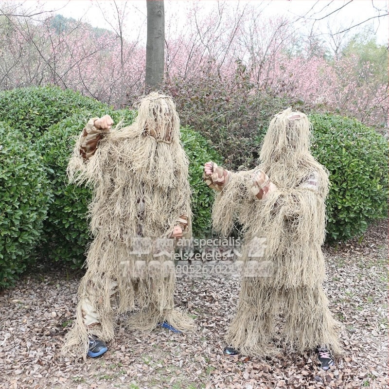 Ghillie álcázó overál, gyapjú mintázat, egész éves, felnőtteknek, uniszex, terepi túléléshez