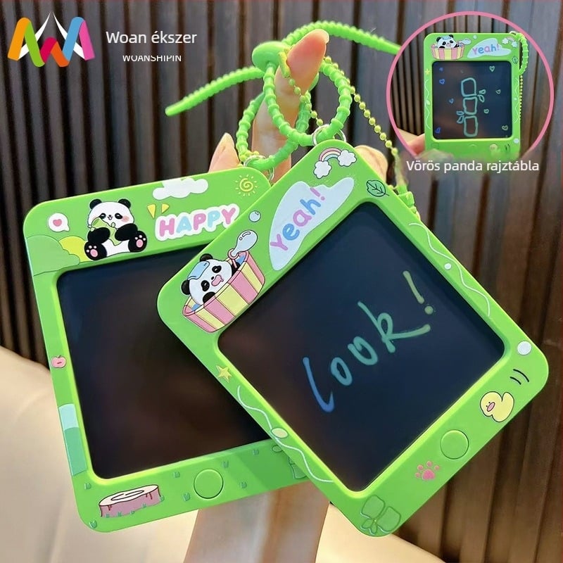 Woan Panda Graffiti Rajzlap Kulcstartó – Akril, Karikatúr Stílus, Egyedi Csomagolás, Ajándékhoz Ideális