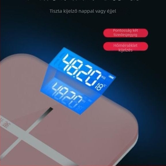 Intelligens üvegfelületű fürdőszobai digitális testsúlymérő felnőtteknek