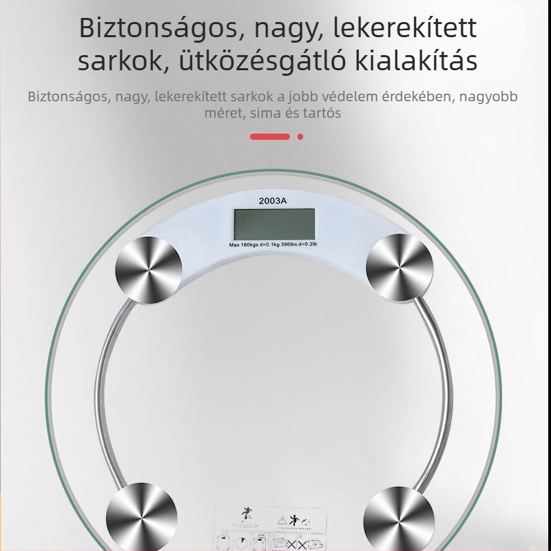 Penguin otthoni használatra készült kör alakú, átlátszó üvegből készült testsúlymérő, nagy pontosságú, intelligens töltéssel