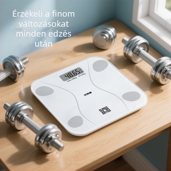 Okos testzsírszál mérleg fogyáshoz — pontos testzsírt és testsúlyt mér, görbéket rögzít az alkalmazásban
