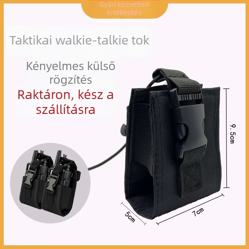Taktikai walkie-talkie tok és multifunkcionális felszerelés táska — vászon, poliészter bélés, ultra könnyű, kopásálló, bővíthető, városi minimalist stílus