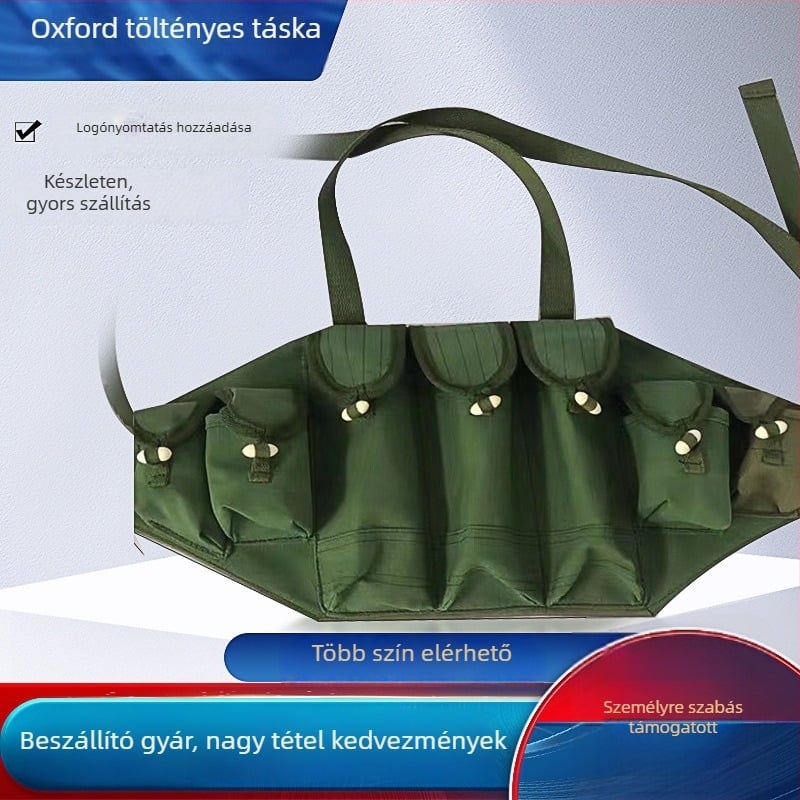 Kültéri egyszemélyes magazintáska – Oxford anyag, vízálló, kopásálló, bővíthető, vászon bélés