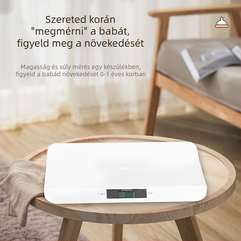 Új kompakt babamérleg háztartási használatra, multifunkcionális, egy gombnyomásos nullázás, pontos testsúly- és testzsír-mérés