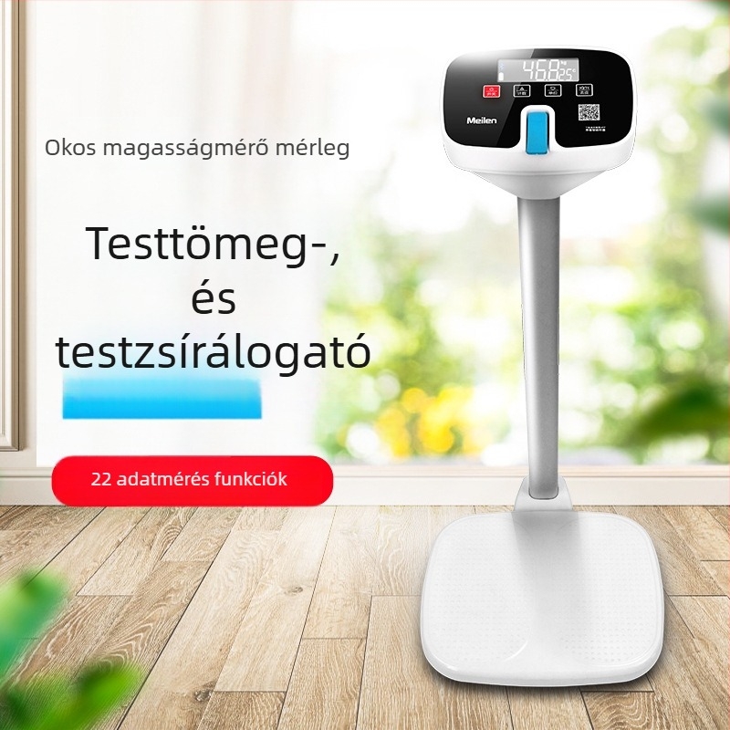 Testmagasság- és testsúlymérleg testzsír-méréssel — digitális elektronikus mérleg felnőtteknek, gyermekeknek és diákoknak, otthoni használatra